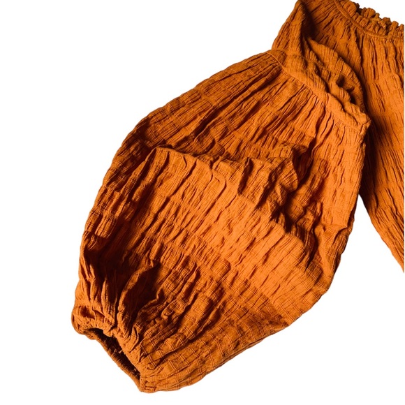 LUCCA OFF-SHOULDER RUST BOHO DRESS - Picture 7 of 7